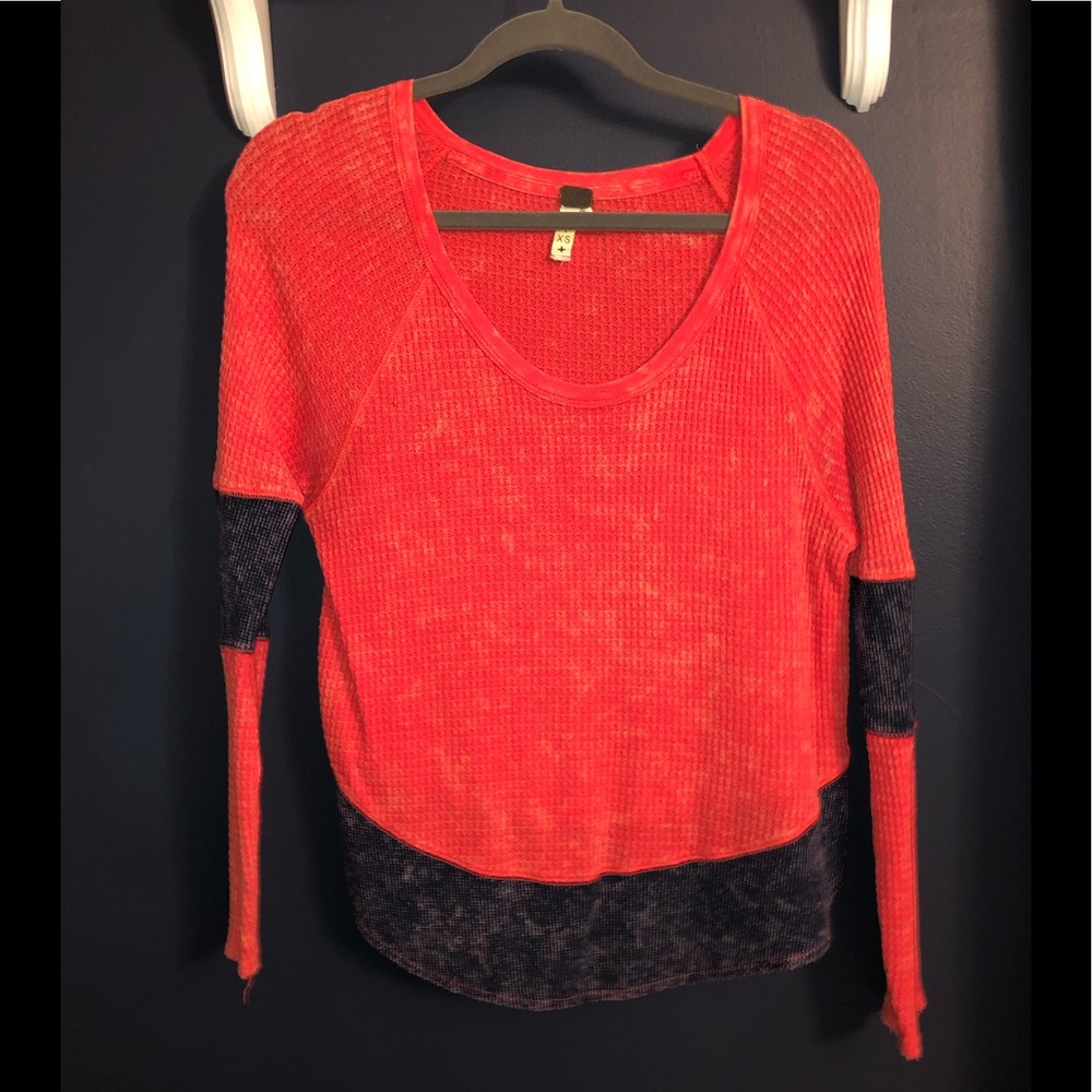free people two toned waffle thermal